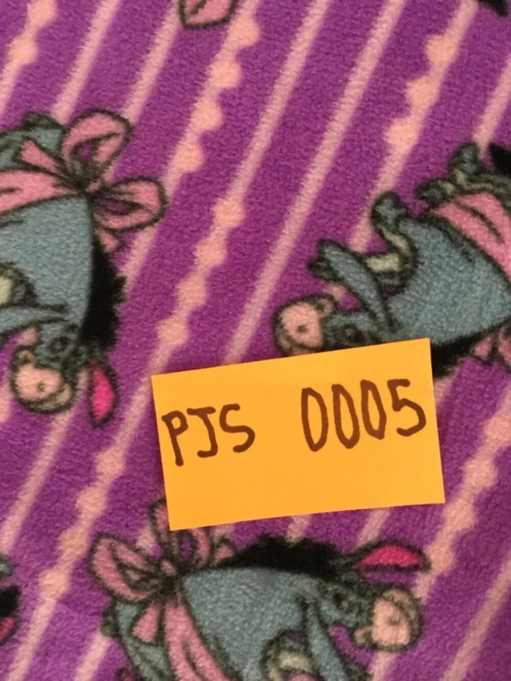 Disney Pajama Bottoms Size XL 2 Shades of Purple Stripe with Blue Eeyore - Picture 14 of 14